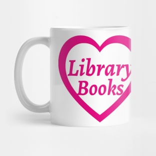 Library Books Heart Mug